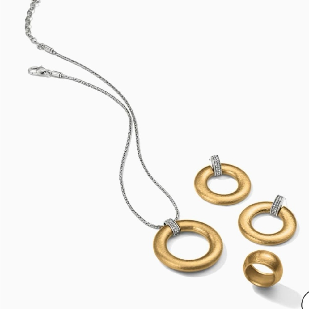 Brighton NWOT Meridian Geo necklace, ring, mini post earrings, bracelet